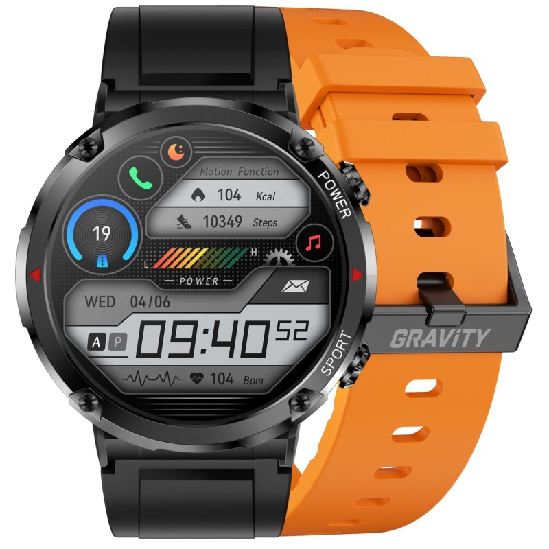 Smartwatch Gravity GT21-2 + Pomarańczowy Pasek Silikonowy Smartwatch Gravity GT21-2 + Pomarańczowy Pasek Silikonowy