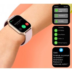 Smartwatch Damski Rubicon RNCF03-5 Różowe złoto Bransoleta + Pasek