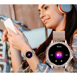 Smartwatch Damski Rubicon RNCF19-1 Różowe Złoto  Bransoleta + Pasek