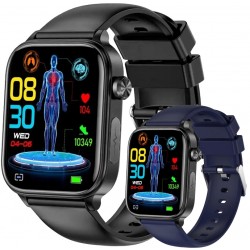 Smartwatch Męski Rubicon RNCF33 BLACK + Pasek Granatowy