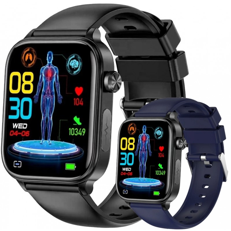 Smartwatch Męski Rubicon RNCF33 BLACK + Pasek Granatowy
