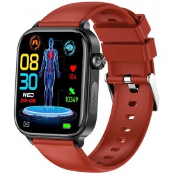 Smartwatch Męski Rubicon RNCF33 BLACK + Pasek Bordowy