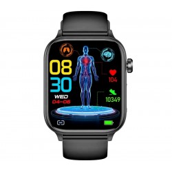 Smartwatch Męski Rubicon RNCF33 BLACK + Pasek Bordowy