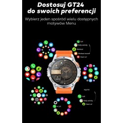 Smartwatch Męski GRAVITY GPS GT24-1 Czarny Pasek Silikonowy + Granatowy Pasek Silikonowy