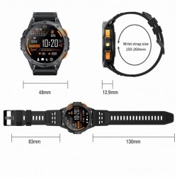 Smartwatch Męski GRAVITY GPS GT24-2 Czarny Pasek Silikonowy + Biały Pasek Silikonowy