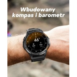 Smartwatch Męski GRAVITY GPS GT24-4 Czarny Pasek Silikonowy + Pomarańczowy Pasek Silikonowy