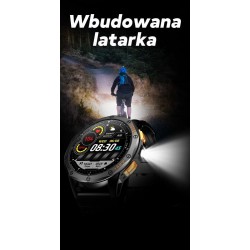 Smartwatch Męski GRAVITY GPS GT24-4 Czarny Pasek Silikonowy + Pomarańczowy Pasek Silikonowy