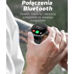 Smartwatch Męski GRAVITY GPS GT24-4 Czarny Pasek Silikonowy + Pomarańczowy Pasek Silikonowy