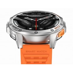 Smartwatch Męski GRAVITY GPS GT24-4 Czarny Pasek Silikonowy + Pomarańczowy Pasek Silikonowy