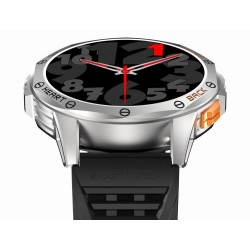 Smartwatch Męski GRAVITY GPS GT24-4 Czarny Pasek Silikonowy + Pomarańczowy Pasek Silikonowy