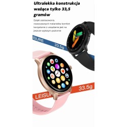 Smartwatch Damski GRAVITY GT12-7 Czarny Pasek Silikonowy + Srebrna Bransoleta