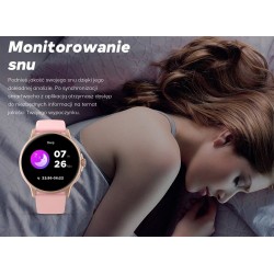 Smartwatch Damski GRAVITY GT12-7 Czarny Pasek Silikonowy + Srebrna Bransoleta