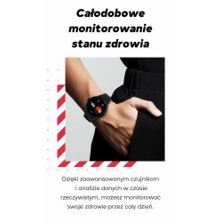 Smartwatch Damski GRAVITY GT12-7 Czarny Pasek Silikonowy + Srebrna Bransoleta
