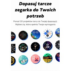 Smartwatch Damski GRAVITY GT12-7 Czarny Pasek Silikonowy + Srebrna Bransoleta