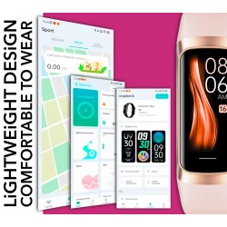 Smartband Damski RUBICON RNCF05 Rose Gold/Berry SMARUB214